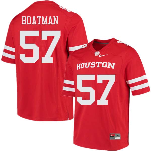 Men #57 Jordan Boatman Houston Cougars College Football Jerseys Sale-Red